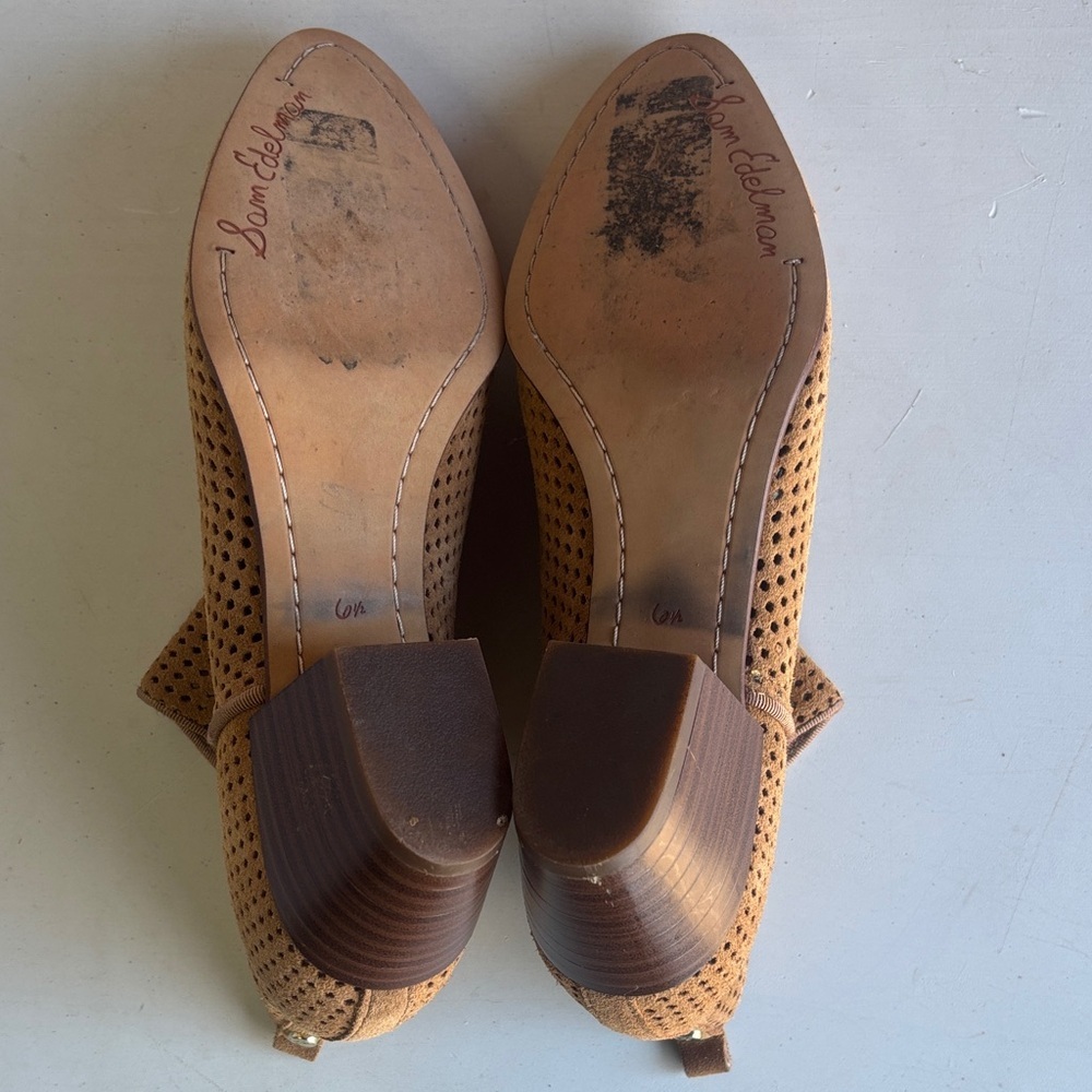 Sam Edelman Tan Perforated Ankle Booties - Picture 3 of 4